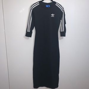 Adidas originals three stripe midi dress black szM